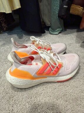 adidas Women’s Light Pink & Orange Athletic Running Sneakers